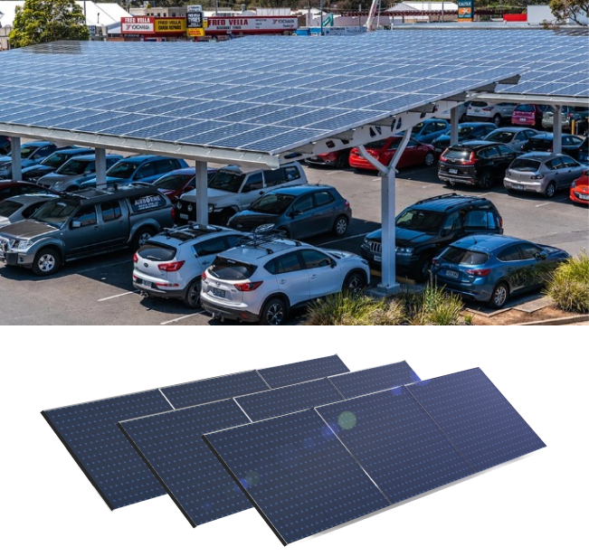 Parqueaderos en estructura con paneles solares